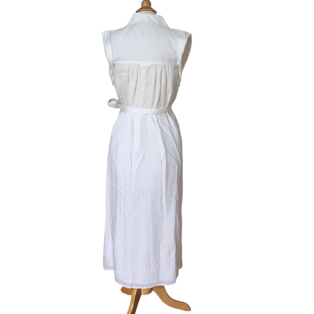 Vince White Rolled Sleeve Striped Midi Shirtdress XS - Picture 3 of 11